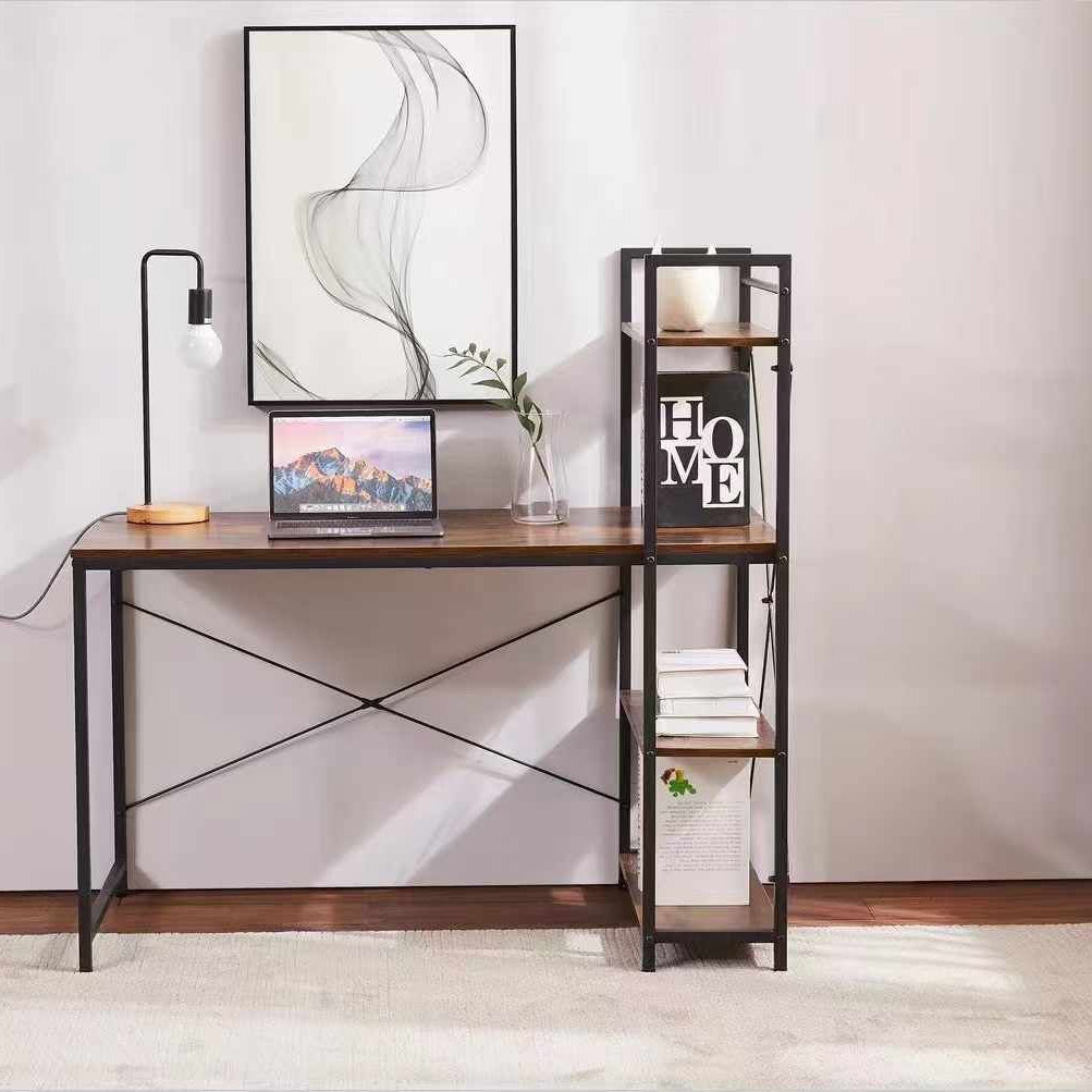 Computer Desk with 4 Tier Shelves - That Couch Place