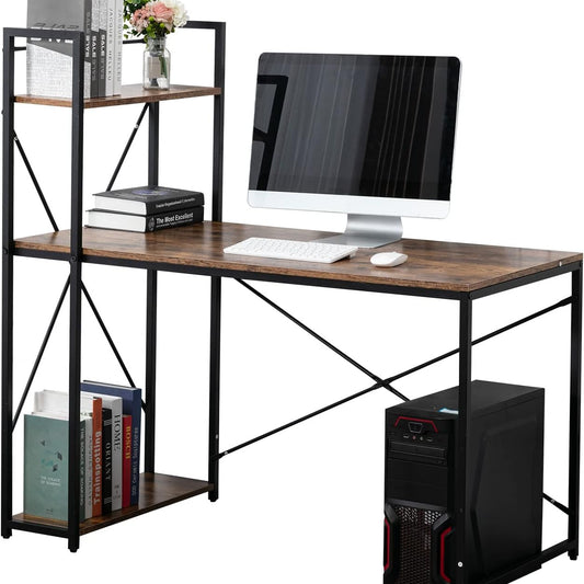 Computer table with 4 Tier Shelves - That Couch Place
