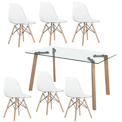 Glass Table Dining Room Set - That Couch Place
